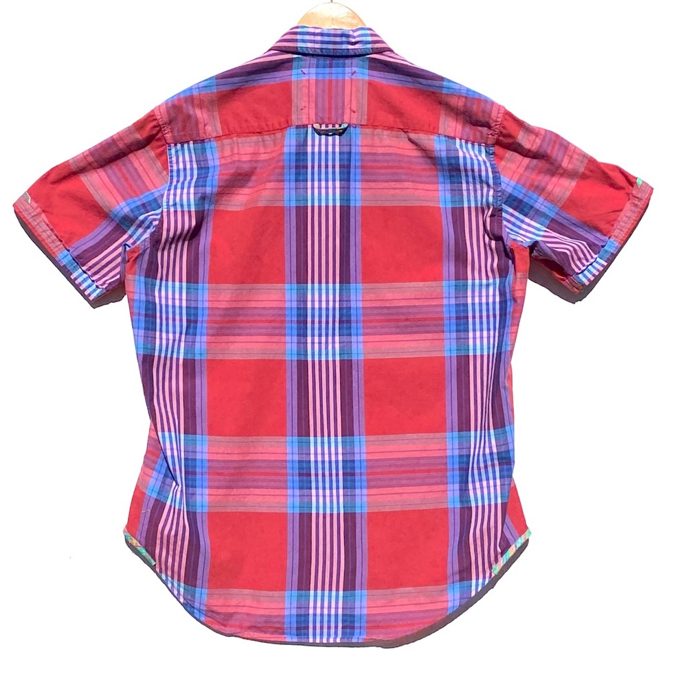 ROBERT GRAHAM Men’s Red Plaid Short Sleeve Button Up Shirt Size Medium - Picture 6 of 7